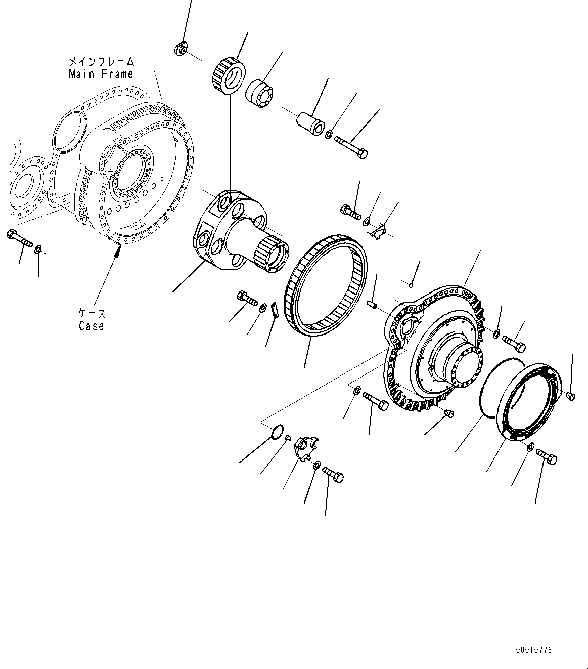 Bulldozers Komatsu / D475ASD-5E0 S/N 30147-UP(0000435c) / Final Drive, Final Gear Case L.H. (2/2) (#30147-)(F003003 : F2380-001003)