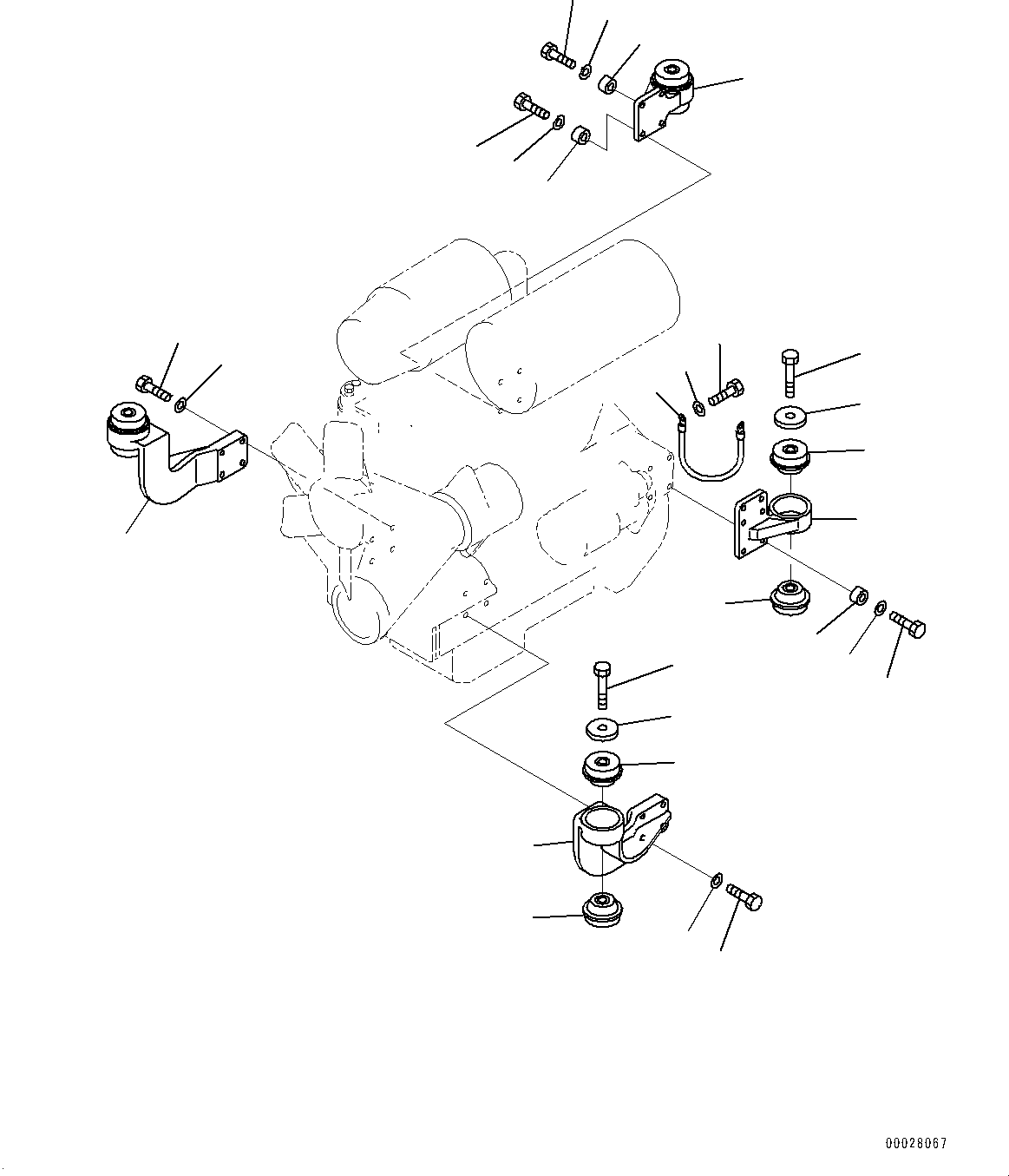 Bulldozers Komatsu / D21A-8E0 S/N 90210-UP(0000436c) / Engine Mounting (#90210-)(B002001 : B0100-001001)