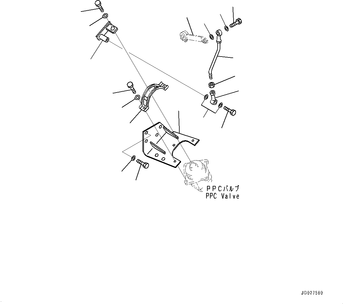Bulldozers Komatsu / D21A-8E0 S/N 90210-UP(0000436c) / Fuel Tank and Controls, PPC Valve Mounting (#90210-)(D004007 : D0100-005007)