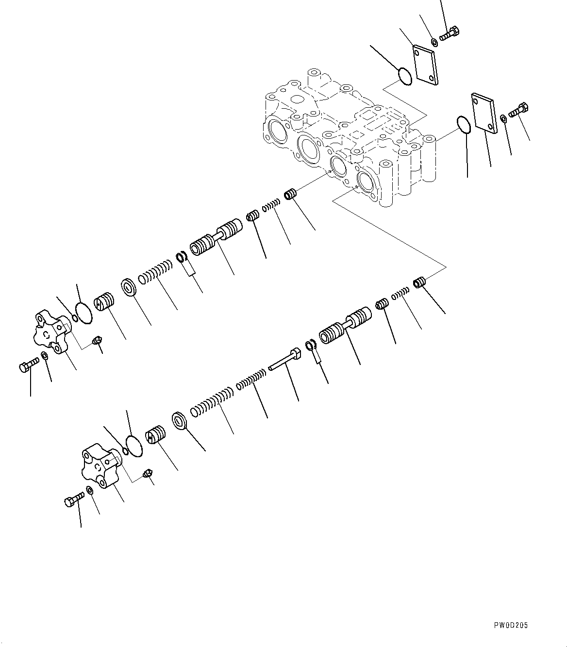 Bulldozers Komatsu / D475ASD-5E0 S/N 30147-UP (Mining  Spec.)(0000437c) / Power Train, Torque Converter Valve (2/3) (#30147-)(F002008 : F2300-001008)