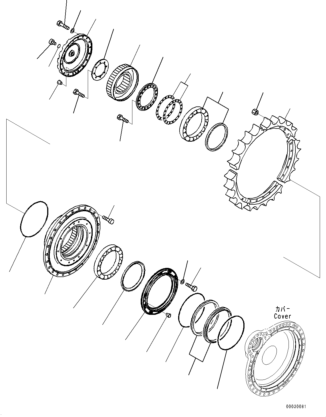 Bulldozers Komatsu / D475ASD-5E0 S/N 30147-UP (Mining  Spec.)(0000437c) / Final Drive, Sprocket and Floating Seal, R.H. (#30147-)(F003004 : F2380-001004)