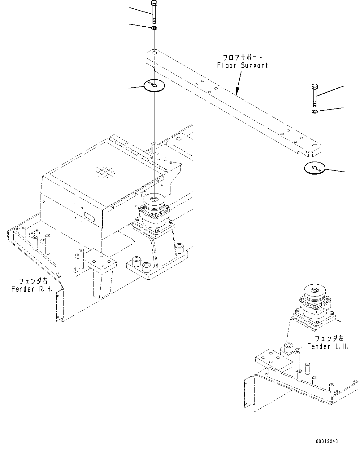 Bulldozers Komatsu / D475ASD-5E0 S/N 30147-UP (Mining  Spec.)(0000437c) / Floor Frame, Floor Mounting (#30147-)(K019034 : K2110-005032)