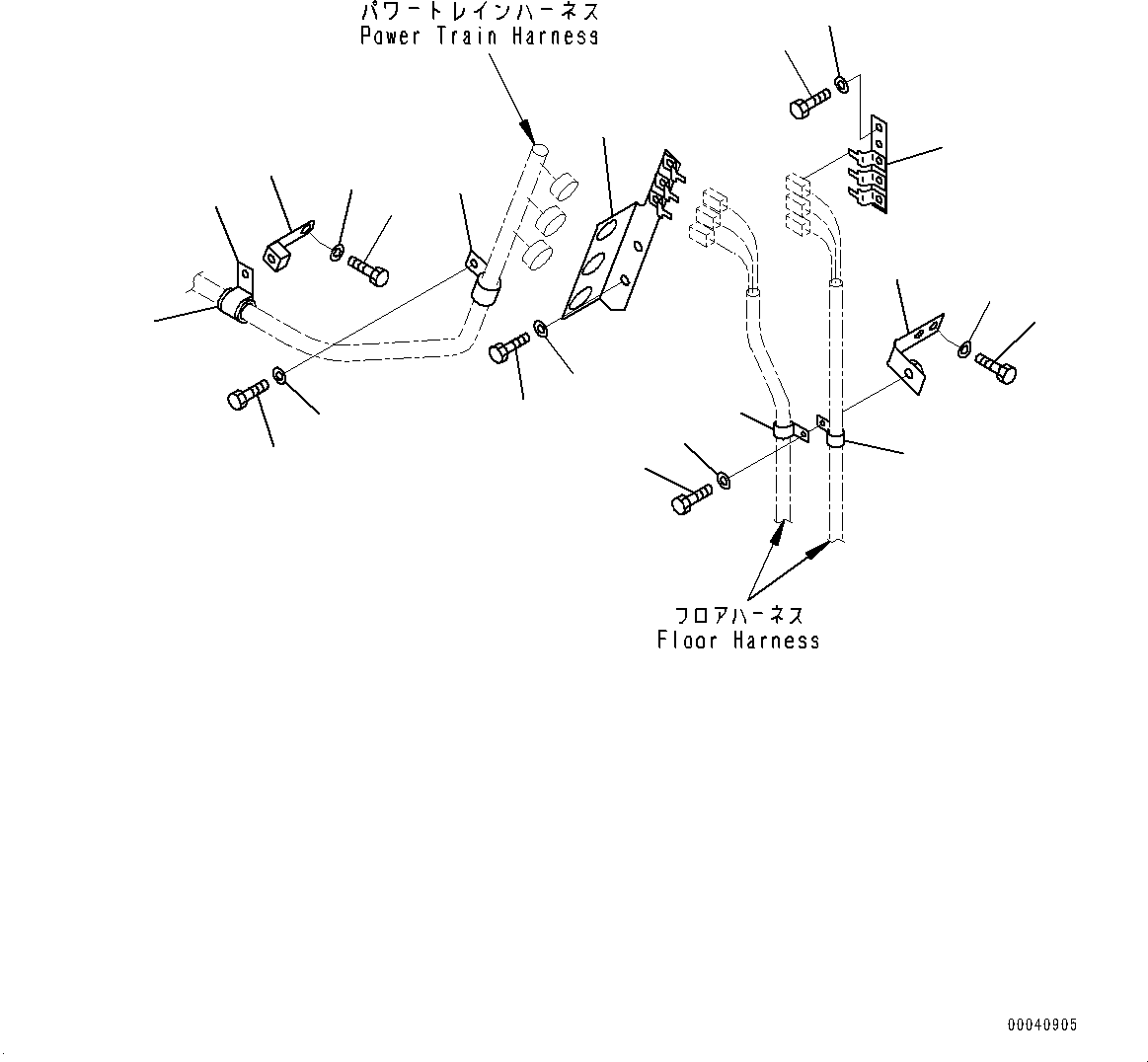Bulldozers Komatsu / D475A-5E0 S/N 30147-UP(0000439c) / Electric Wiring Harness, ROPS Clamp (#30147-)(E002001 : E0200-003001)