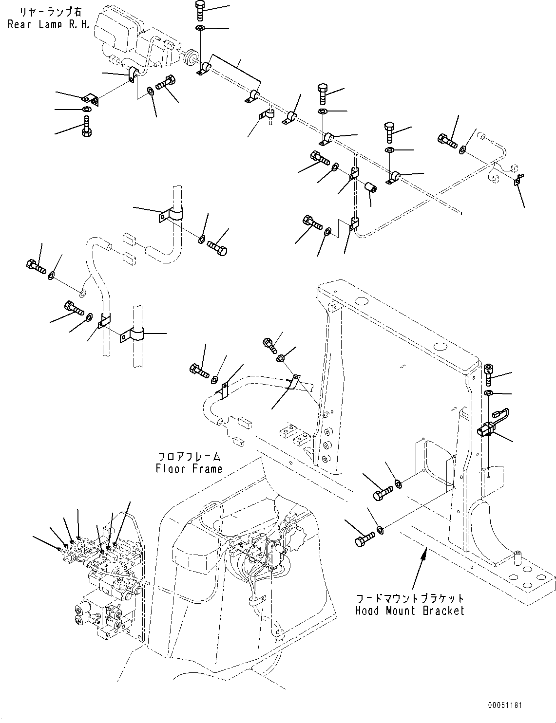 Bulldozers Komatsu / D475A-5E0 S/N 30147-UP(0000439c) / Electric Wiring Harness, Floor Clamp (#30147-)(E002002 : E0200-003002)