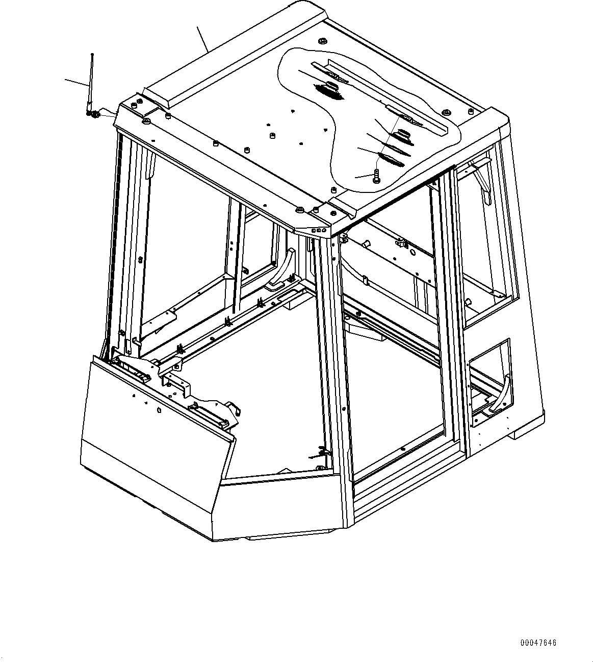 Wheel Dozers Komatsu / WD600-6 S/N 55004-UP(0000441c) / Cab, Rubber Antenna and Speaker (#55004-)(K003015 : K0210-005015)
