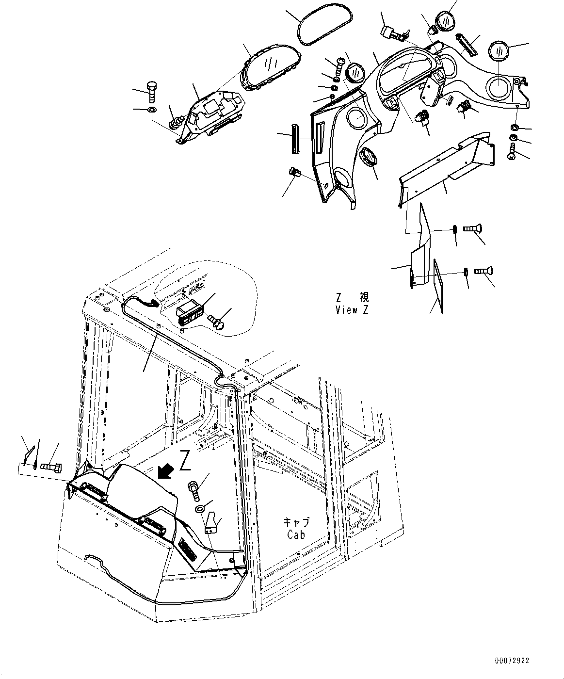 Wheel Dozers Komatsu / WD600-6 S/N 55004-UP(0000441c) / Cab, Monitor Panel and Switch (#55004-)(K003018 : K0210-005018)