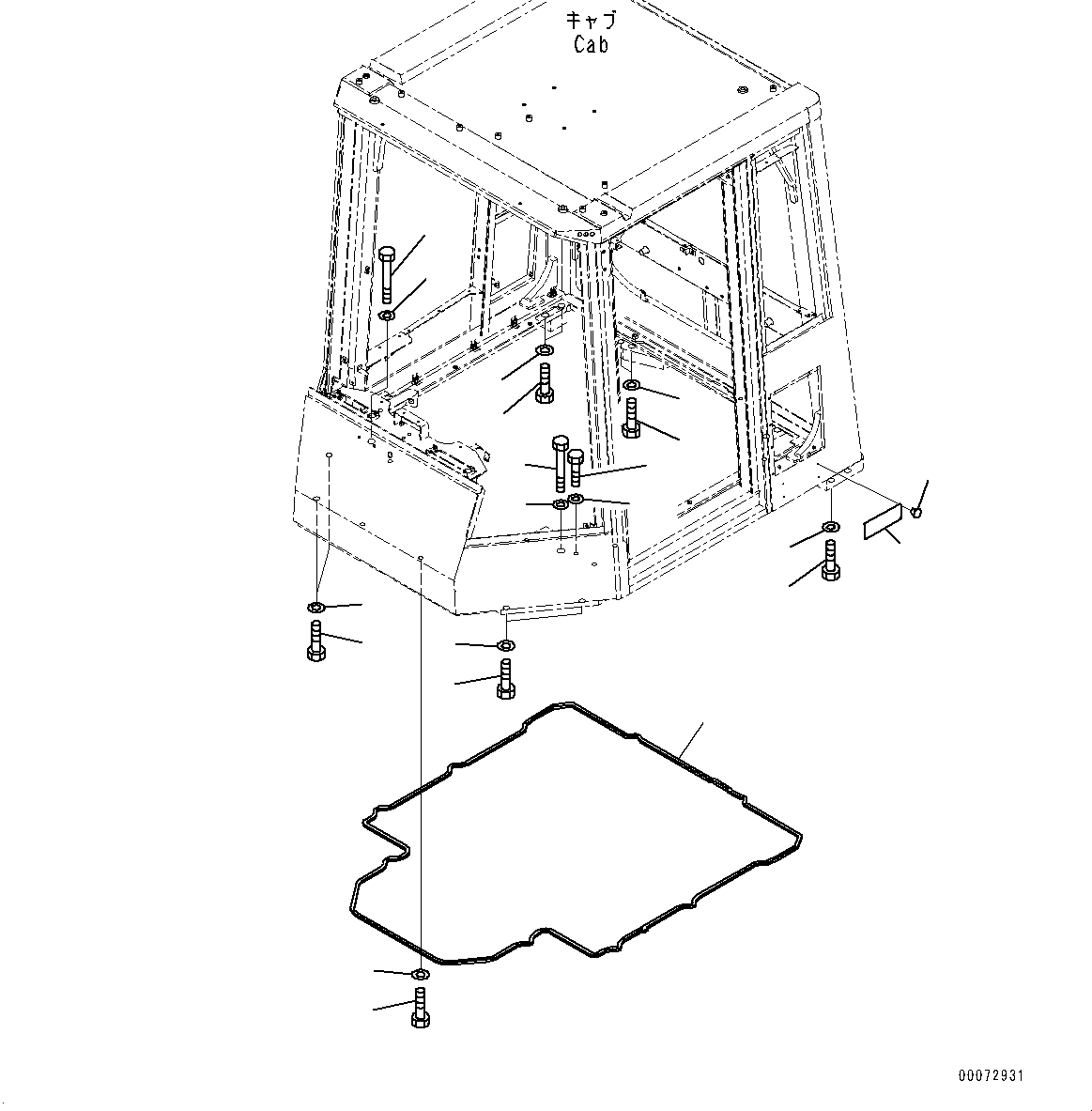 Wheel Dozers Komatsu / WD600-6 S/N 55004-UP(0000441c) / Cab, Mounting (1/2) (#55004-)(K003028 : K0210-005028)