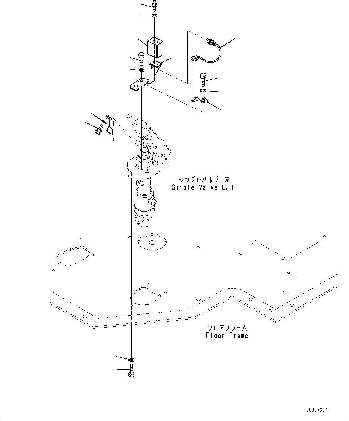 Wheel Dozers Komatsu / WD600-6 S/N 55004-UP(0000441c) / Floor, Valve Mounting, L.H. (#55004-)(K015005 : K4010-005005)