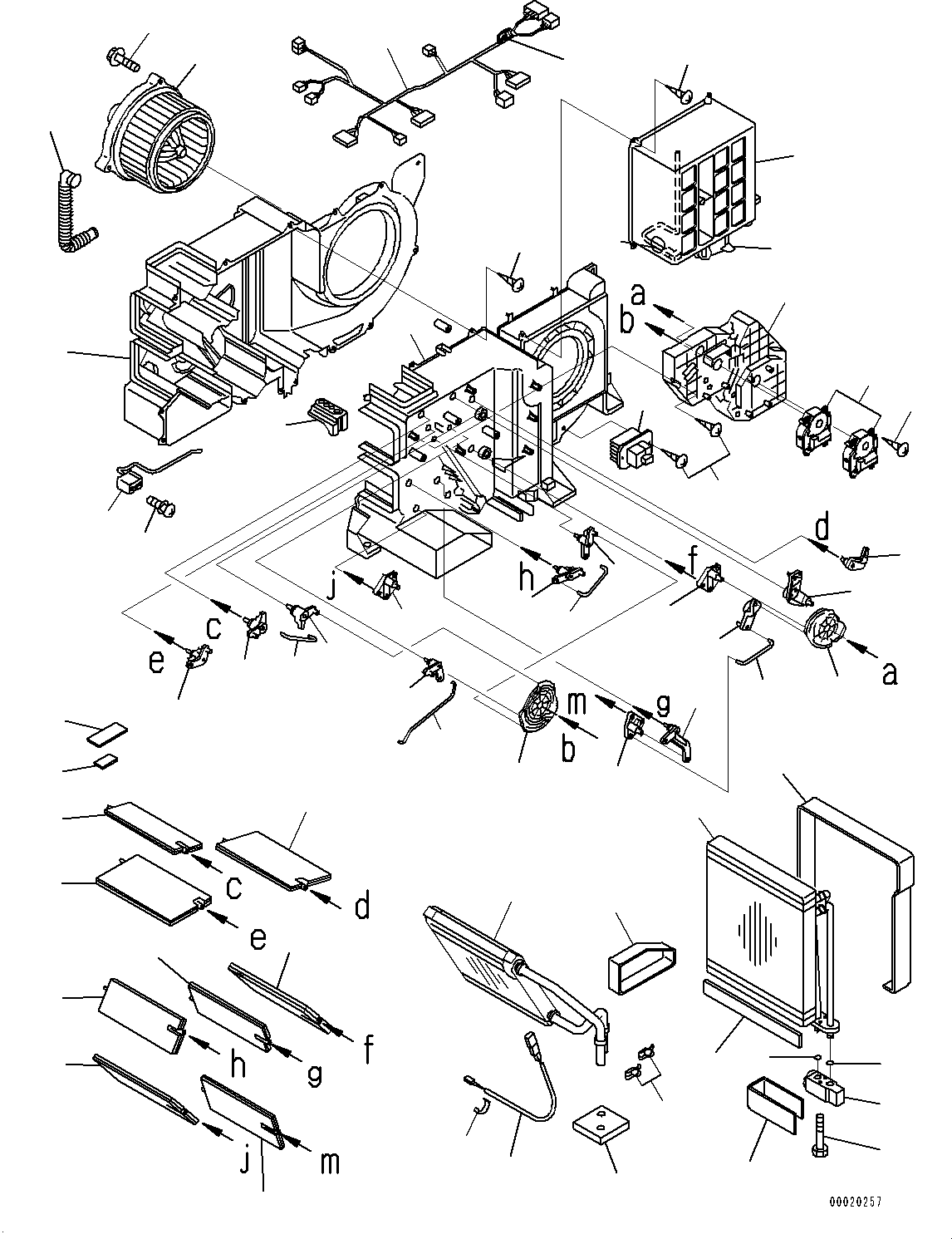 Wheel Dozers Komatsu / WD600-6 S/N 55004-UP(0000441c) / Floor, Inner Parts, Air Conditioner Unit (#55004-)(K013010 : K4010-012010)