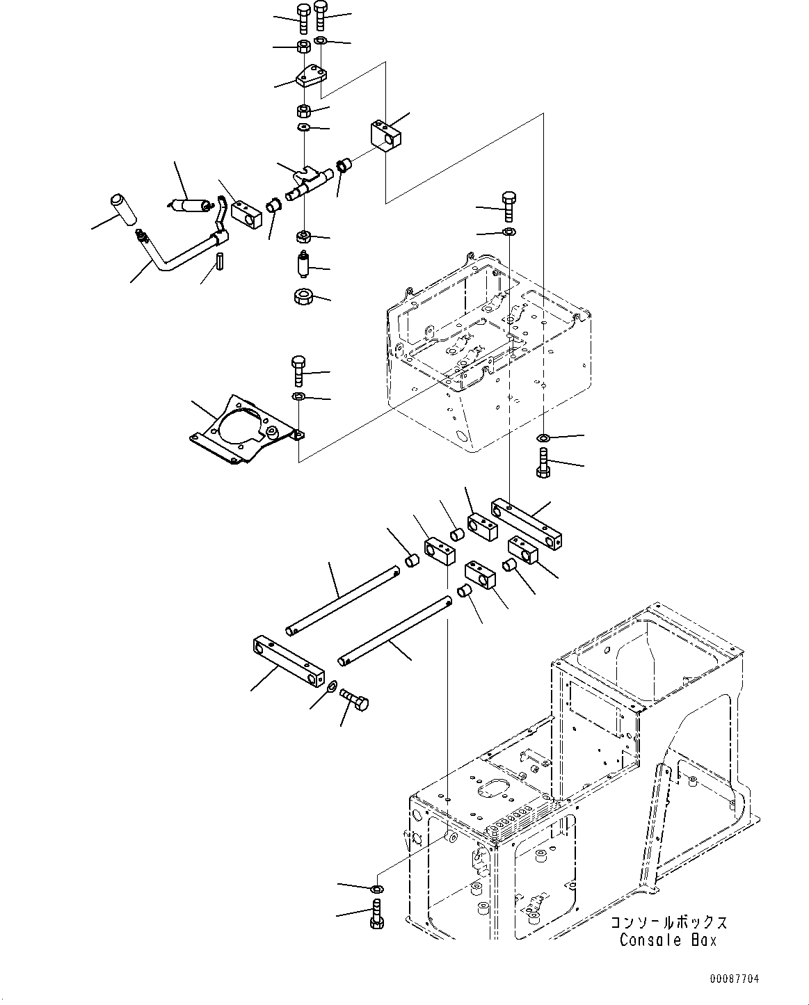 Wheel Dozers Komatsu / WD600-6 S/N 55004-UP(0000441c) / Floor, Console Box, R.H. (2/2) (#55004-)(K015025 : K4010-005025)