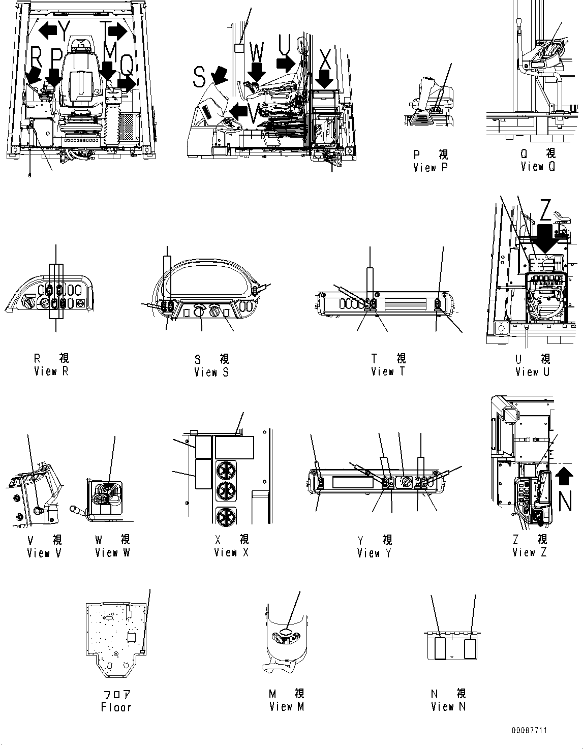 Wheel Dozers Komatsu / WD600-6 S/N 55004-UP(0000441c) / Floor Decal (#55004-)(K019001 : K4215-001001)