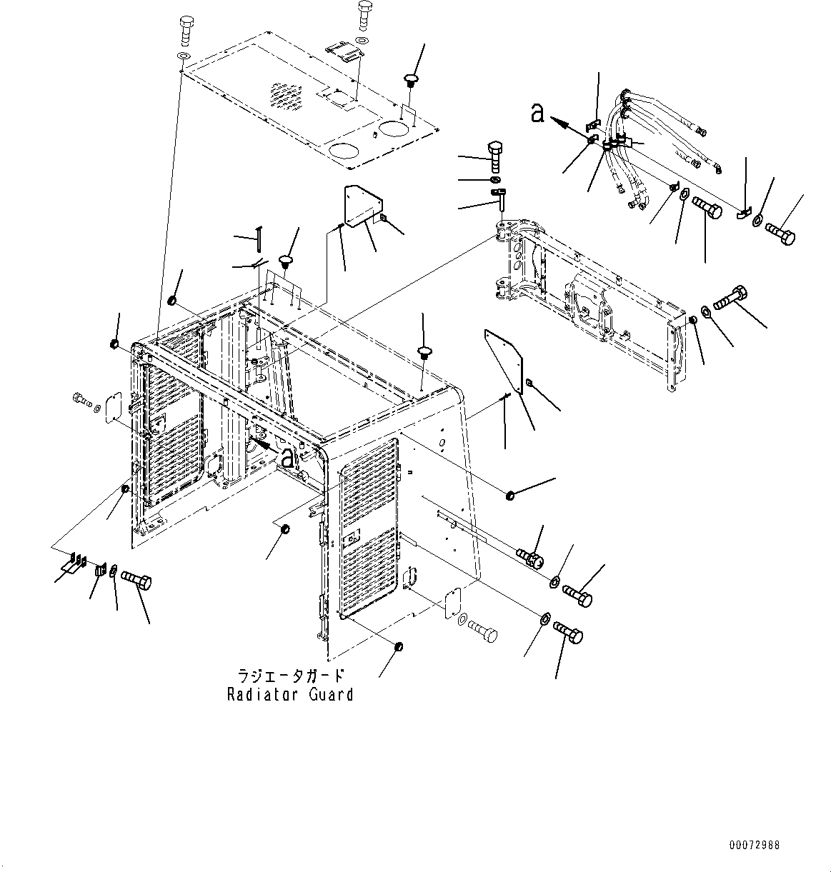 Wheel Dozers Komatsu / WD600-6 S/N 55004-UP(0000441c) / Hood, Mounting (1/4) (#55004-)(M006016 : M4110-005016)