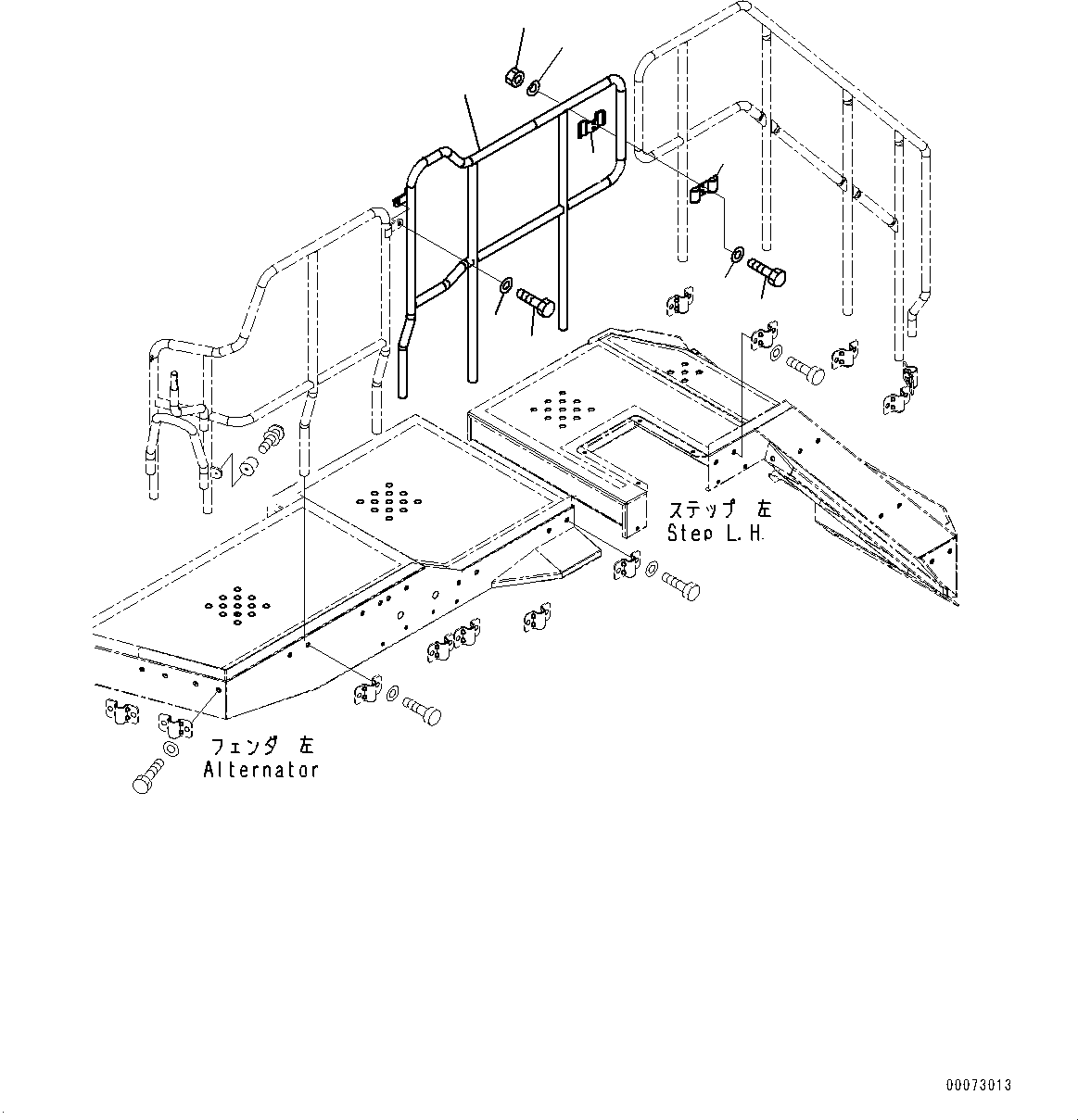 Wheel Dozers Komatsu / WD600-6 S/N 55004-UP(0000441c) / Handrail, L.H. (#55004-)(M013001 : M4320-001001)