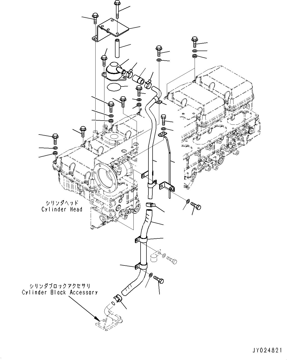 Komatsu parts book diagram for SAA6D170E-5EE S/N 610984-UP (For D375A-6R): CYLINDER HEAD COVER (#610984-)