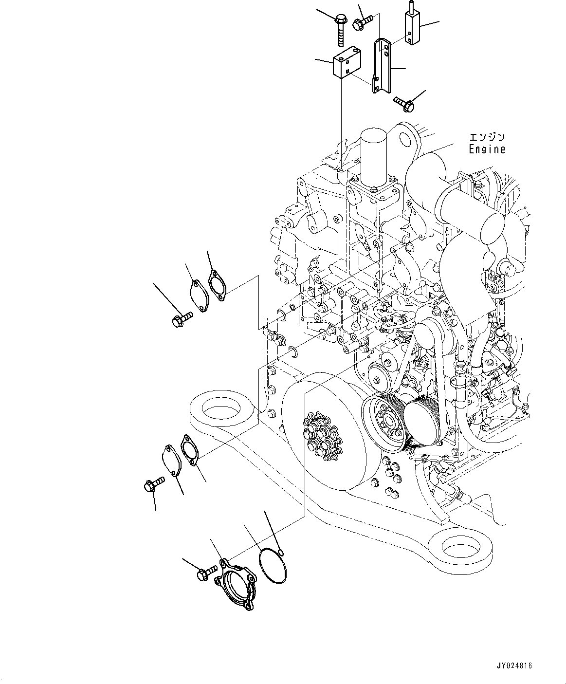 Komatsu parts book diagram for SAA6D170E-5EE S/N 610984-UP (For D375A-6R): COVER FOR EXHAUST GAS RE-CIRCULATION (EGR) LESS (#610984-)