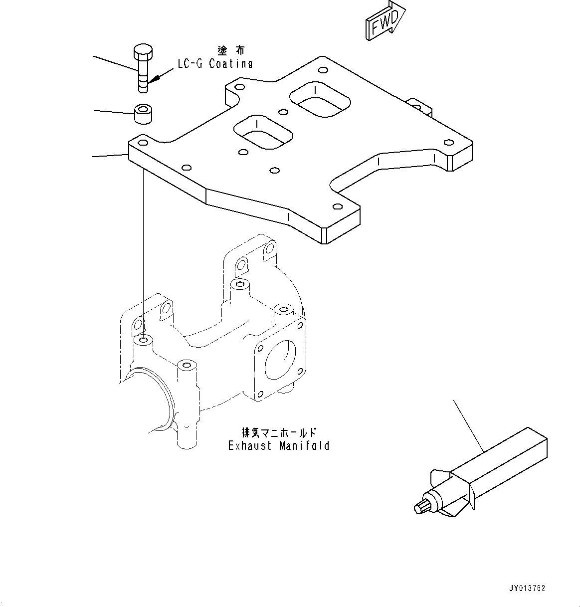 Komatsu parts book diagram for SAA6D170E-5EE S/N 610984-UP (For D375A-6R): EXHAUST MUFFLER PLATE (#610984-)