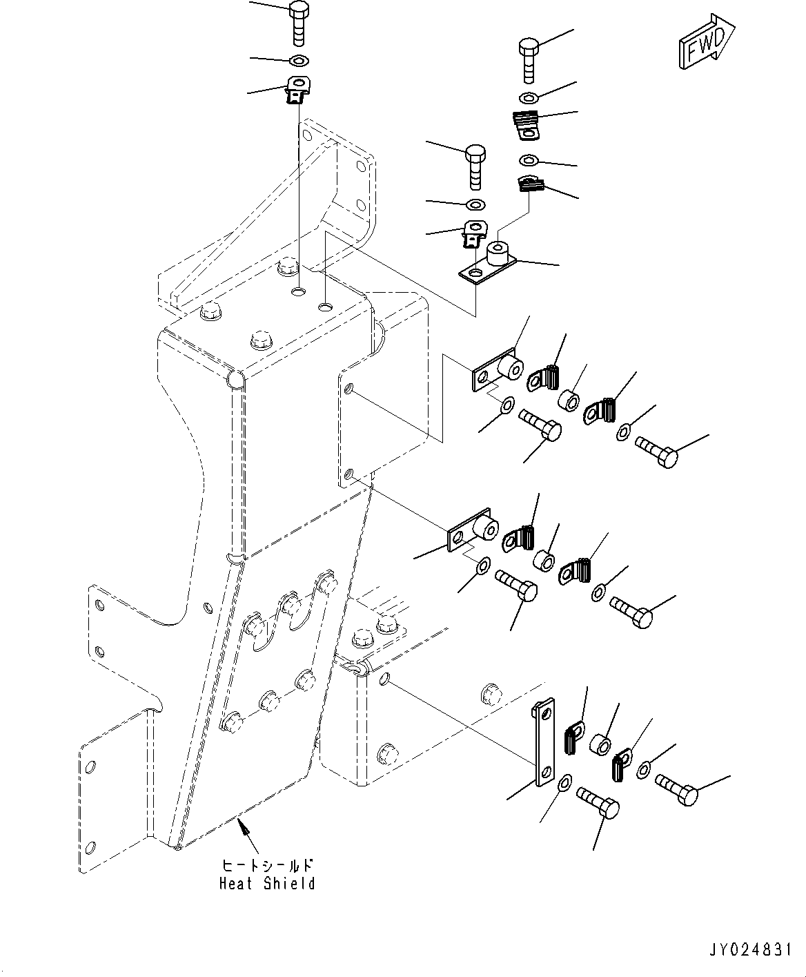 Komatsu parts book diagram for SAA6D170E-5EE S/N 610984-UP (For D375A-6R): WATER TEMPERATURE SENSOR BRACKET, PM CLINIC PIPING (#610984-612066)