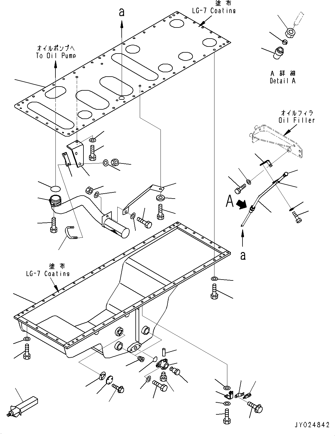 Komatsu parts book diagram for SAA6D170E-5EE S/N 610984-UP (For D375A-6R): ENGINE OIL PAN (#610984-)