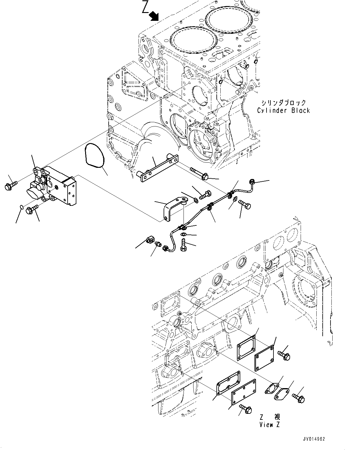 Komatsu parts book diagram for SAA6D170E-5EE S/N 610984-UP (For D375A-6R): CYLINDER BLOCK ACCESSORY, (1/2) (#610984-)