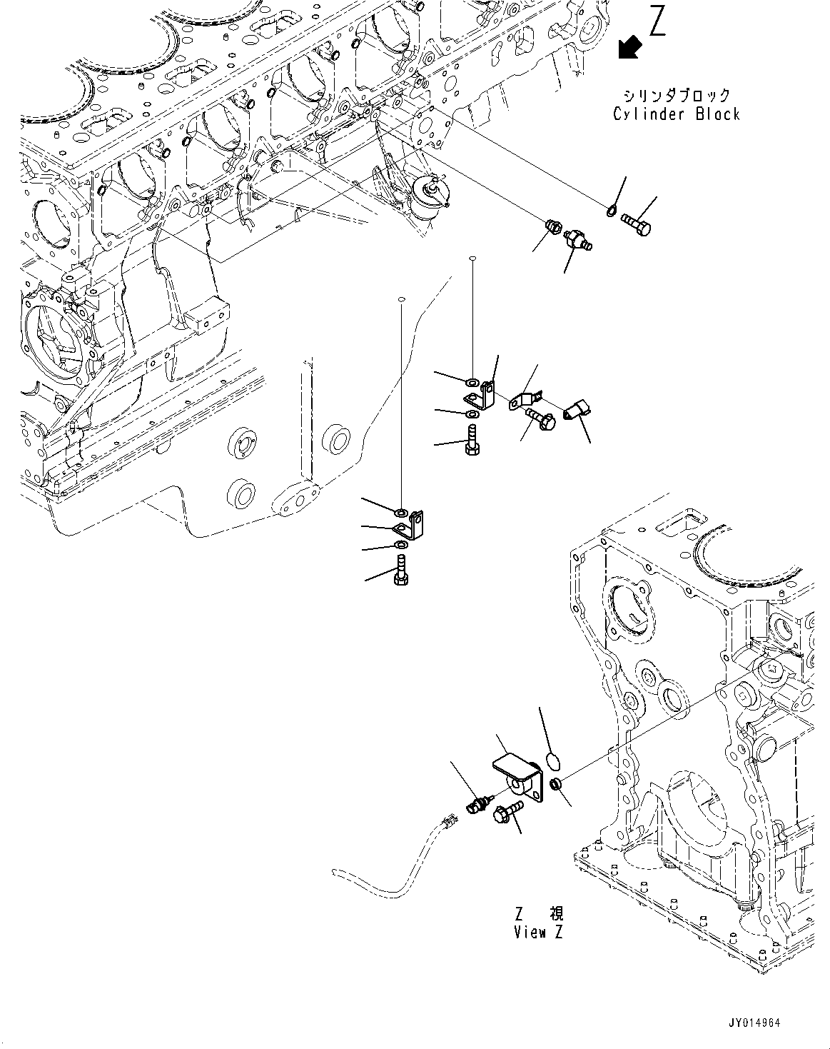Komatsu parts book diagram for SAA6D170E-5EE S/N 610984-UP (For D375A-6R): CYLINDER BLOCK ACCESSORY, (2/2) (#610984-)