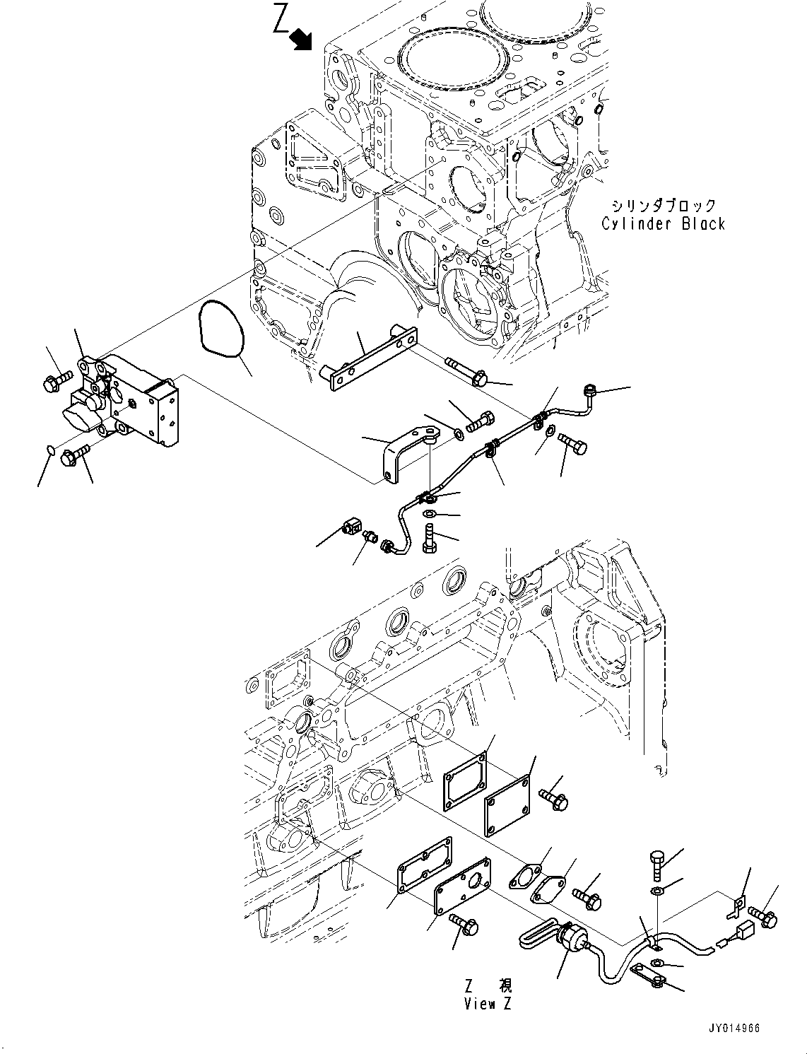 Komatsu parts book diagram for SAA6D170E-5EE S/N 610984-UP (For D375A-6R): CYLINDER BLOCK ACCESSORY, (1/2) (#610984-)