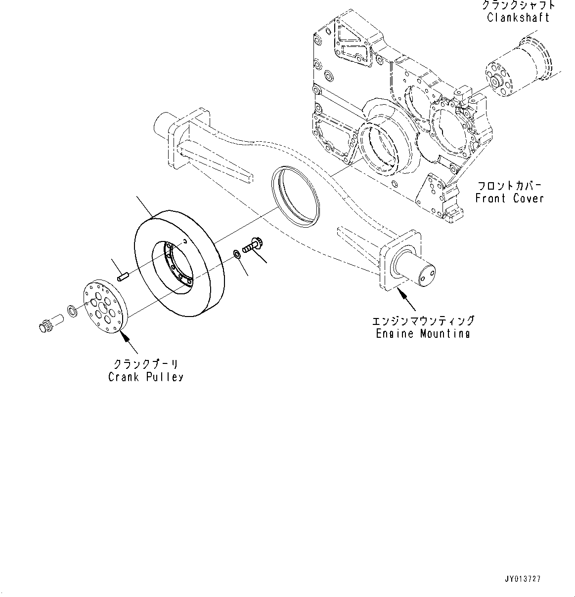 Komatsu parts book diagram for SAA6D170E-5EE S/N 610984-UP (For D375A-6R): VIBRATION DAMPER (#610984-)