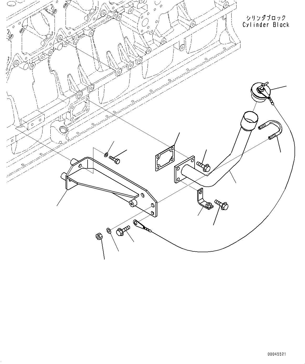 Komatsu parts book diagram for SAA6D170E-5EE S/N 610984-UP (For D375A-6R): ENGINE OIL FILLER (#610984-)