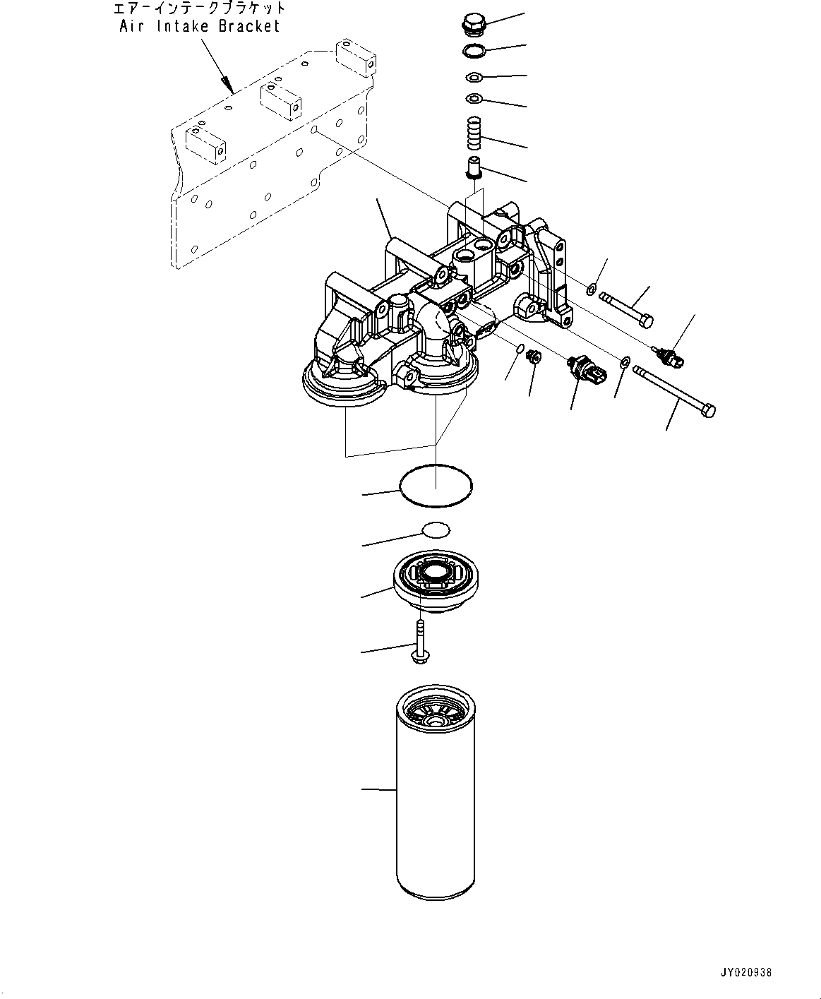 Komatsu parts book diagram for SAA6D170E-5EE S/N 610984-UP (For D375A-6R): ENGINE OIL FILLER, (1/3) (#610984-)