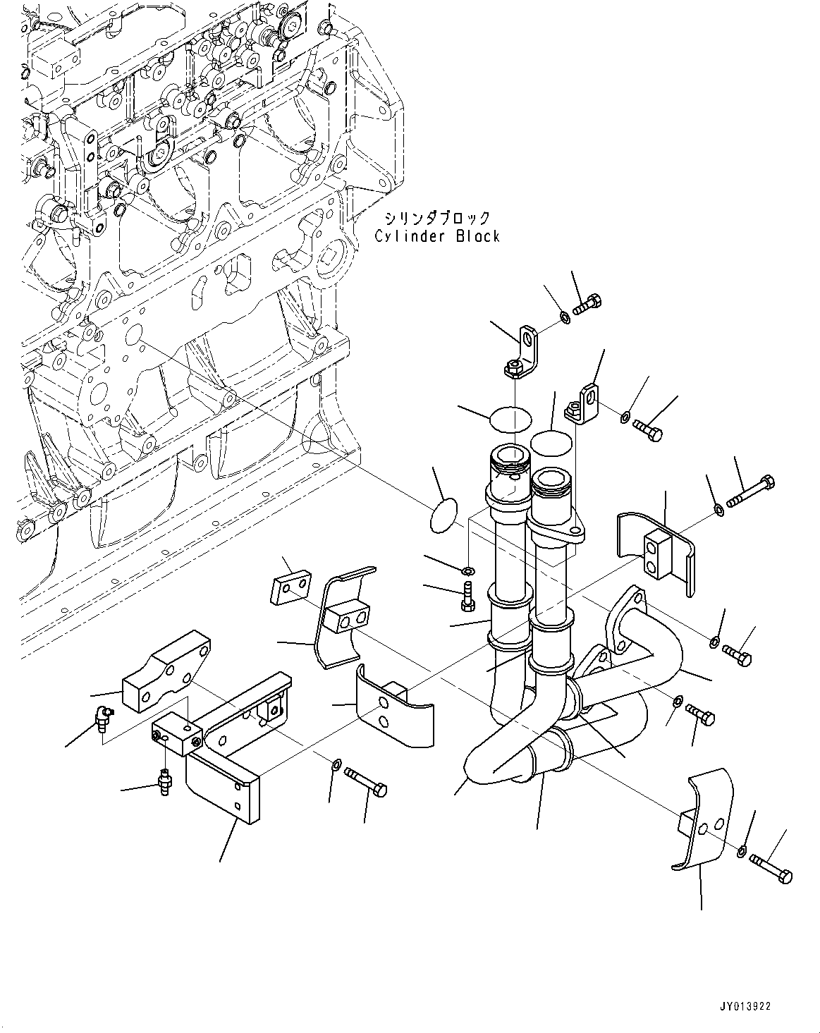 Komatsu parts book diagram for SAA6D170E-5EE S/N 610984-UP (For D375A-6R): ENGINE OIL FILTER, (2/2) (#610984-)