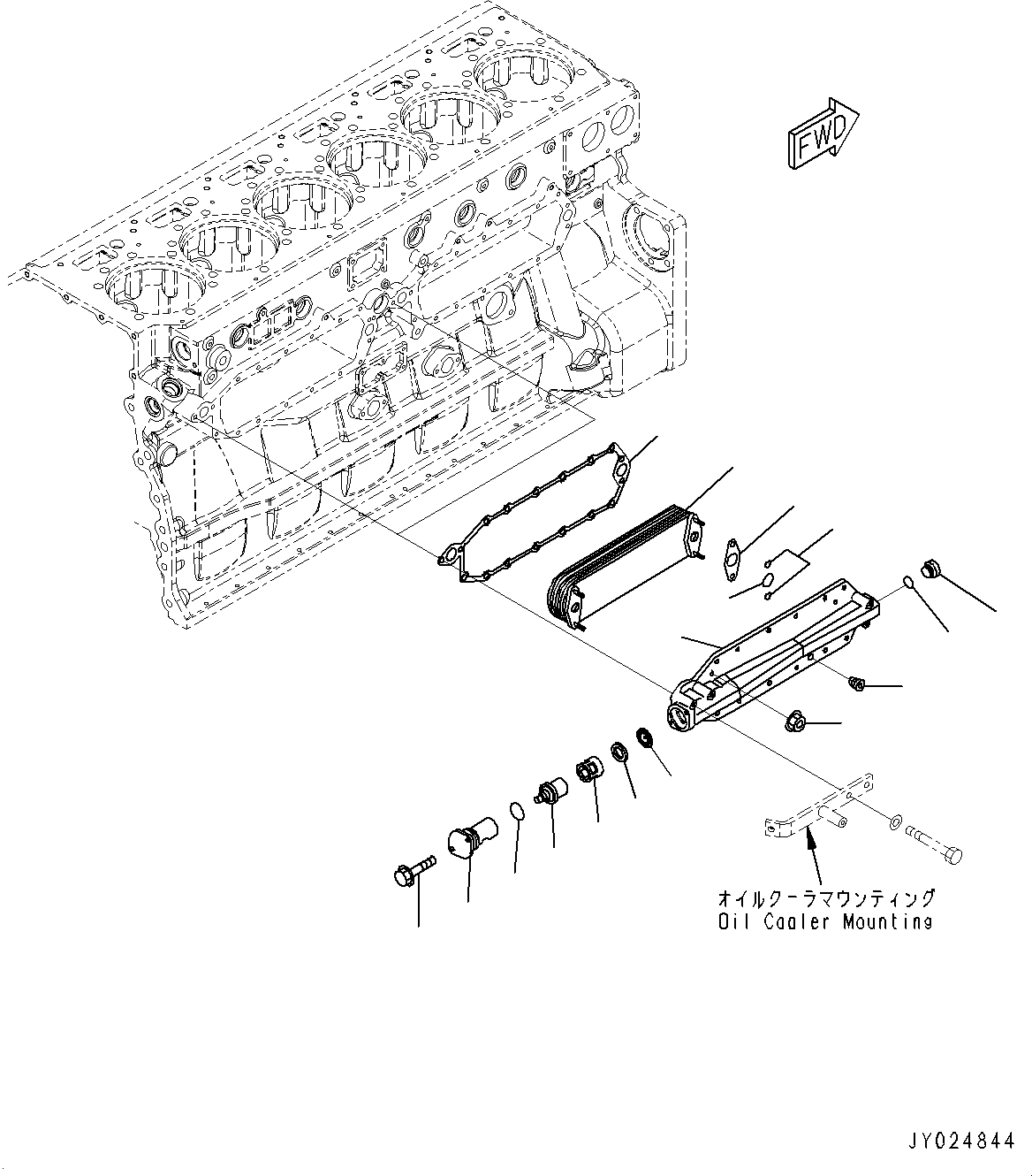 Komatsu parts book diagram for SAA6D170E-5EE S/N 610984-UP (For D375A-6R): ENGINE OIL COOLER (#610984-)