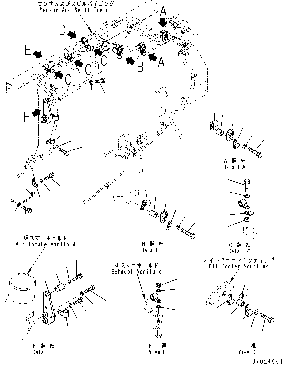 Komatsu parts book diagram for SAA6D170E-5EE S/N 610984-UP (For D375A-6R): CABLE SUPPORT, (5/5) (#610984-)