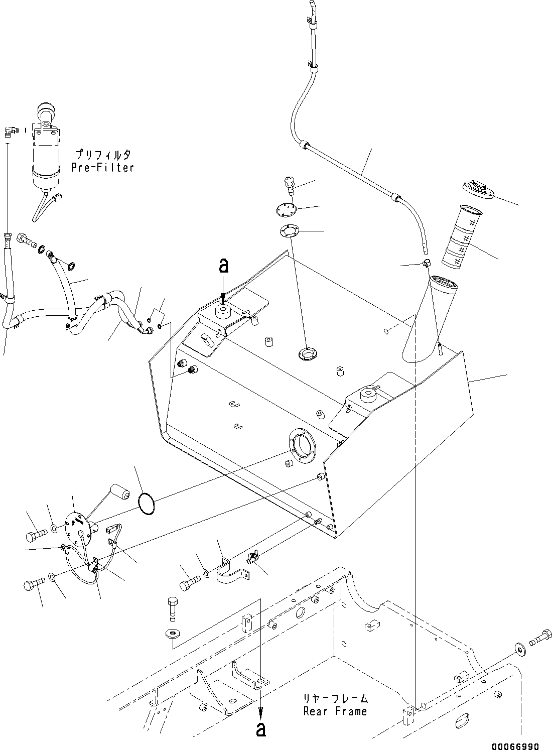 Wheel Loaders Komatsu / WA250-6 S/N 75053-UP(0000453c) / Fuel Tank, Fuel Tank Related Parts (#75053-)(D001001 : D0100-001001)