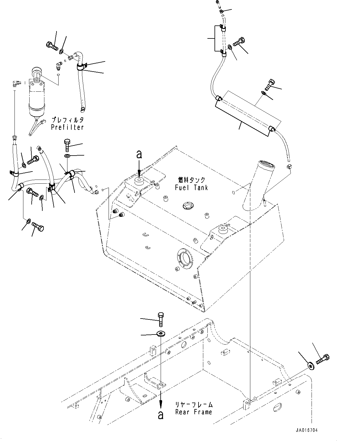 Wheel Loaders Komatsu / WA250-6 S/N 75053-UP(0000453c) / Fuel Tank, Mounting (#75053-)(D001002 : D0100-001002)