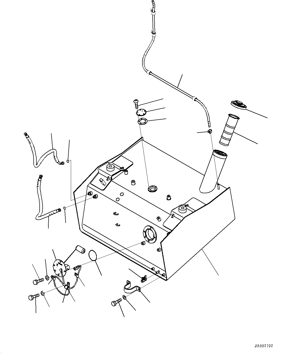 Wheel Loaders Komatsu / WA250-6 S/N 75053-UP(0000453c) / Fuel Tank, Fuel Tank Related Parts (#75384-)(D002001 : D0100-002001)