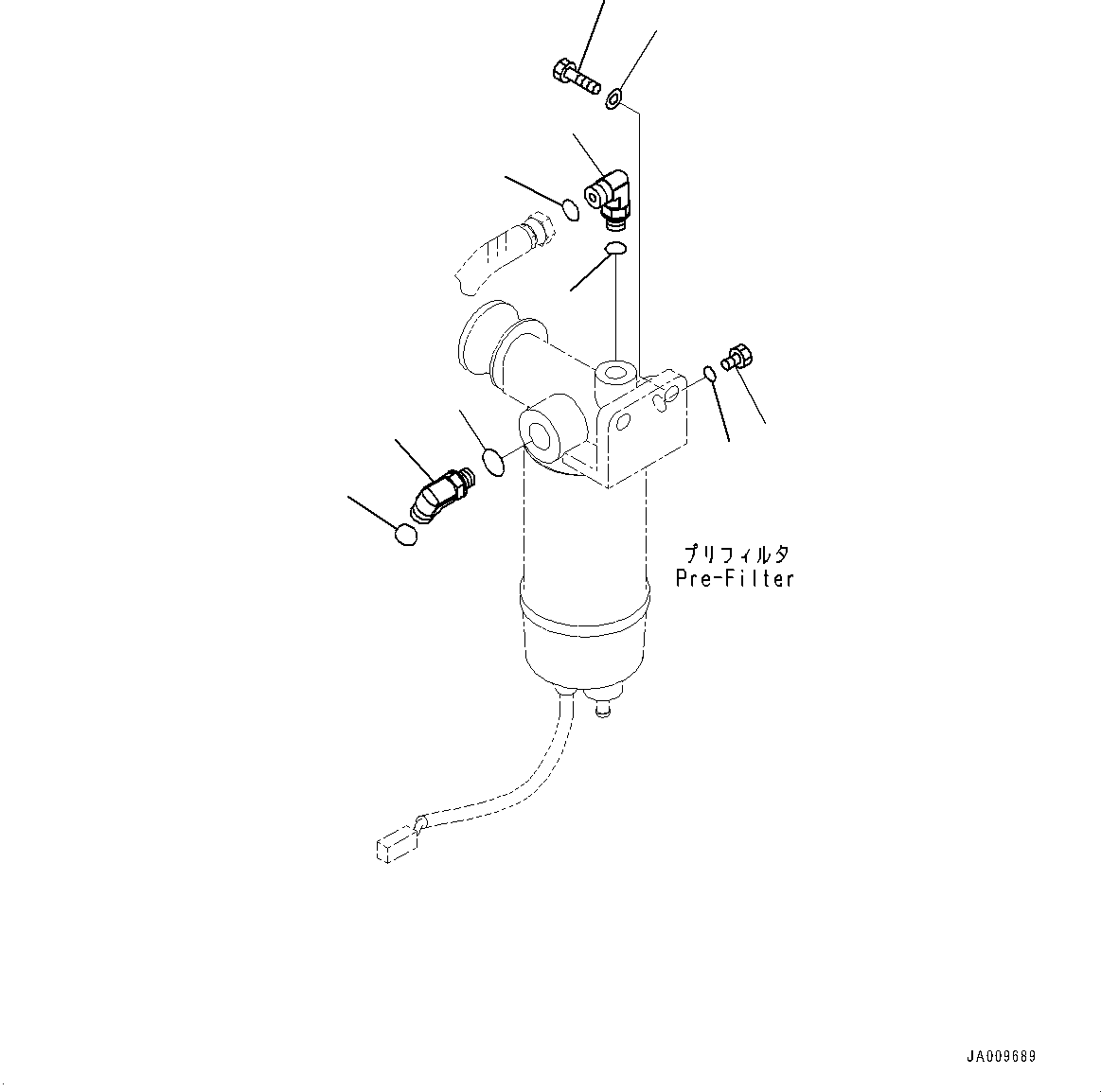 Wheel Loaders Komatsu / WA250-6 S/N 75053-UP(0000453c) / Fuel Tank, Prefilter and Mounting (#75384-)(D002003 : D0100-002003)