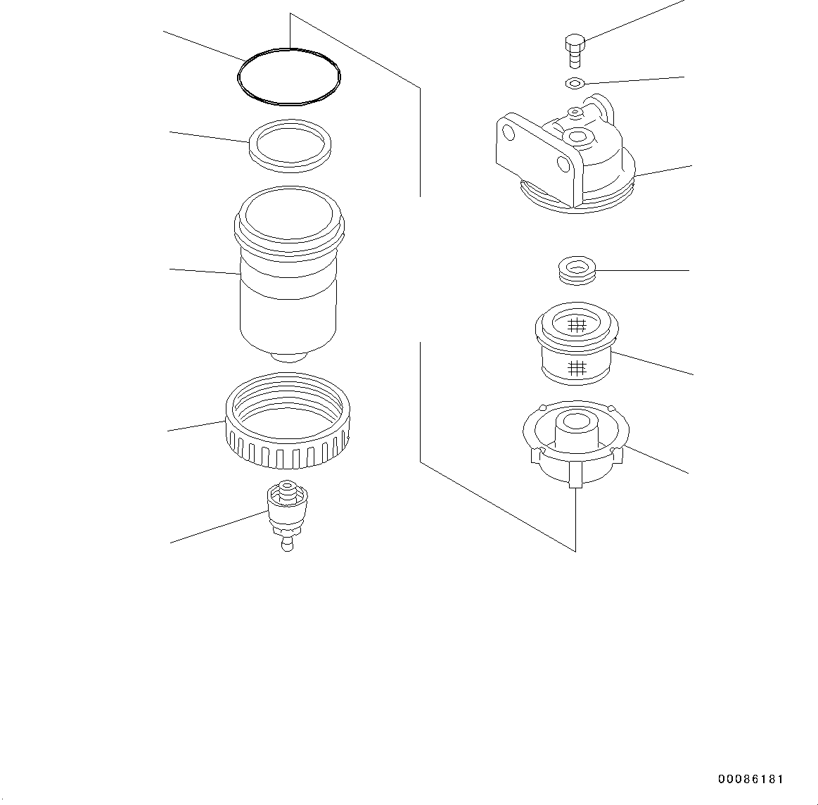 Wheel Loaders Komatsu / WA250-6 S/N 75053-UP(0000453c) / Fuel Tank, Water Separator (#75384-)(D002004 : D0100-002004)