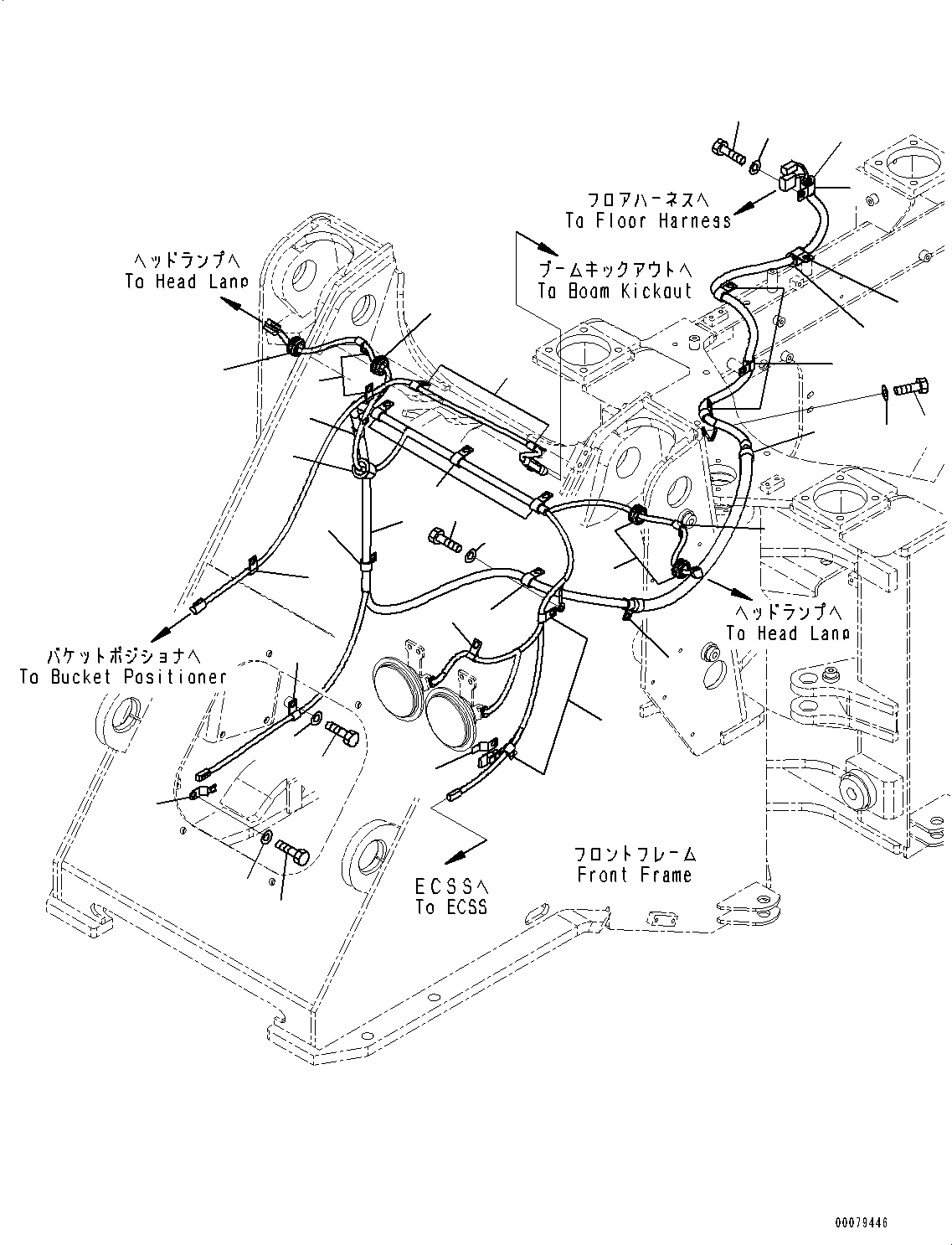 Wheel Loaders Komatsu / WA250-6 S/N 75053-UP(0000453c) / Front Electric Wiring Harness (#75053-)(E005001 : E0200-001001)