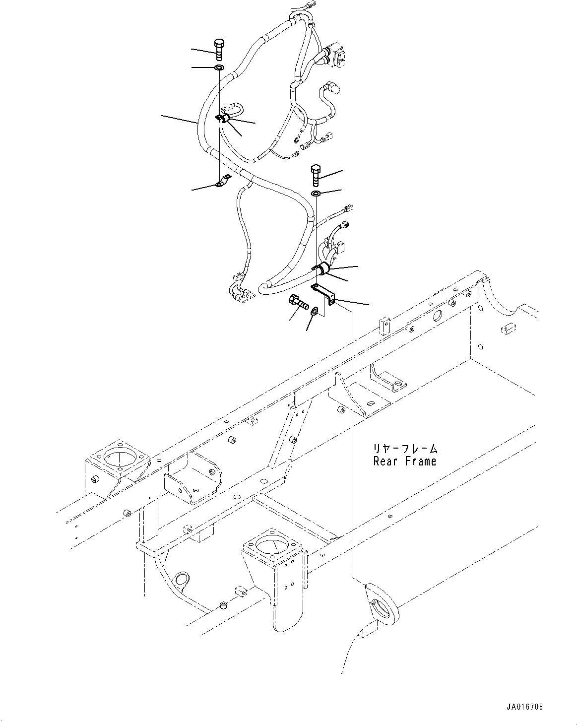 Wheel Loaders Komatsu / WA250-6 S/N 75053-UP(0000453c) / Rear Electric Wiring Harness, Wiring Harness Mounting, Engine (#75689-)(E011003 : E0202-008003)