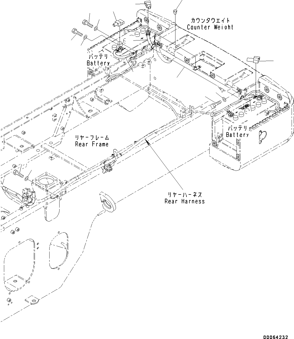 Wheel Loaders Komatsu / WA250-6 S/N 75053-UP(0000453c) / Rear Electric Wiring Harness, Holder (#75053-)(E007004 : E0202-001004)