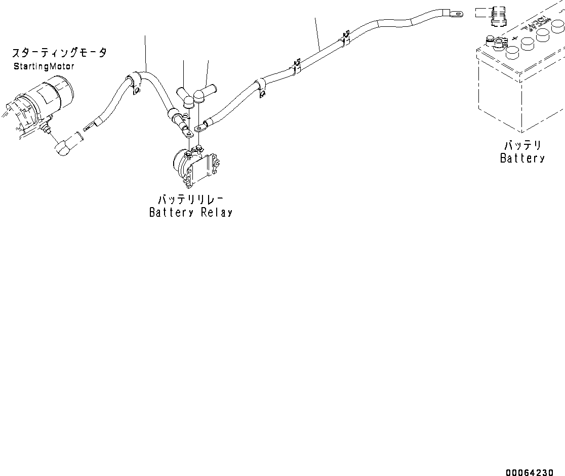 Wheel Loaders Komatsu / WA250-6 S/N 75053-UP(0000453c) / Rear Electric Wiring Harness, Battery Box Wiring Harness (#75053-)(E007006 : E0202-001006)
