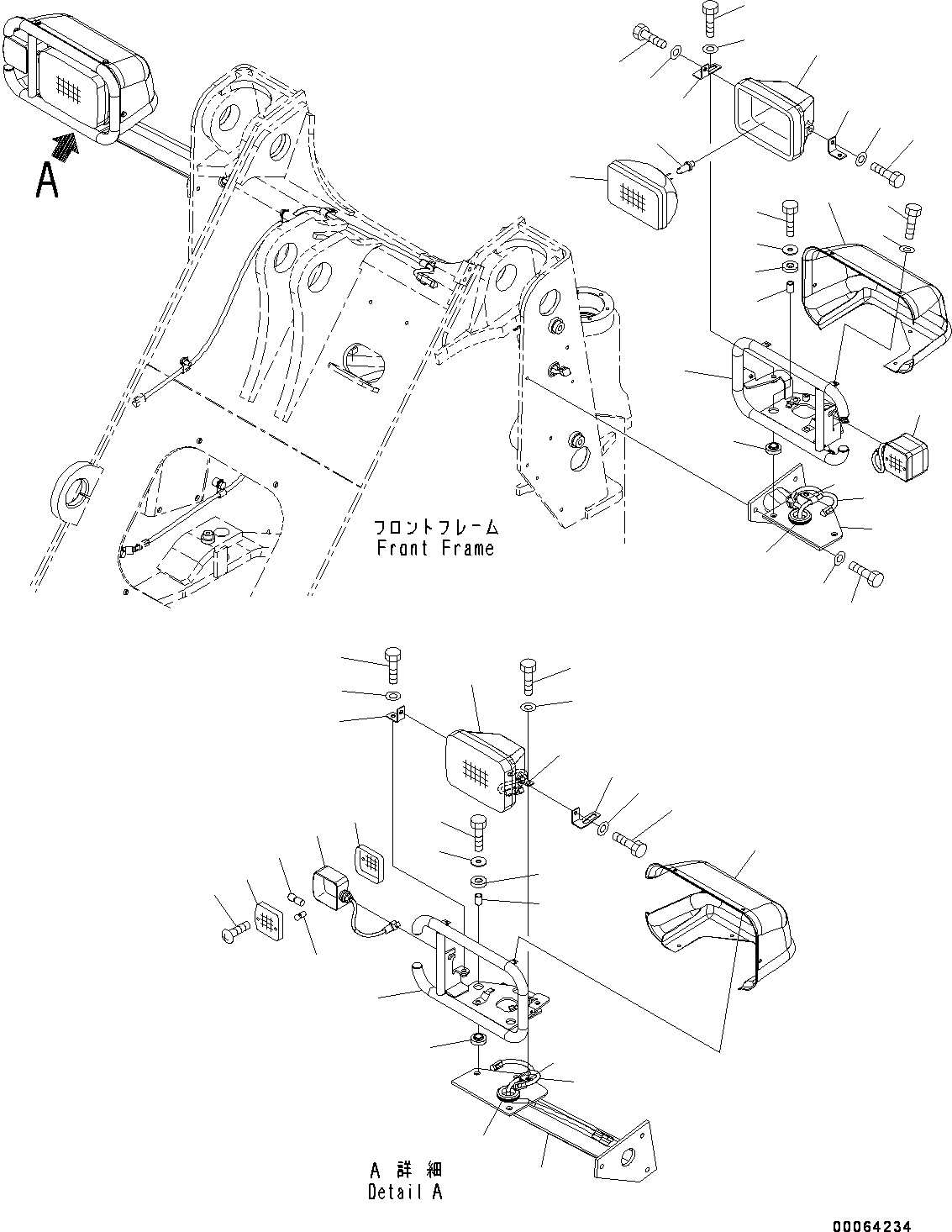 Wheel Loaders Komatsu / WA250-6 S/N 75053-UP(0000453c) / Head Lamp (#75053-76226)(E012001 : E0300-001001)