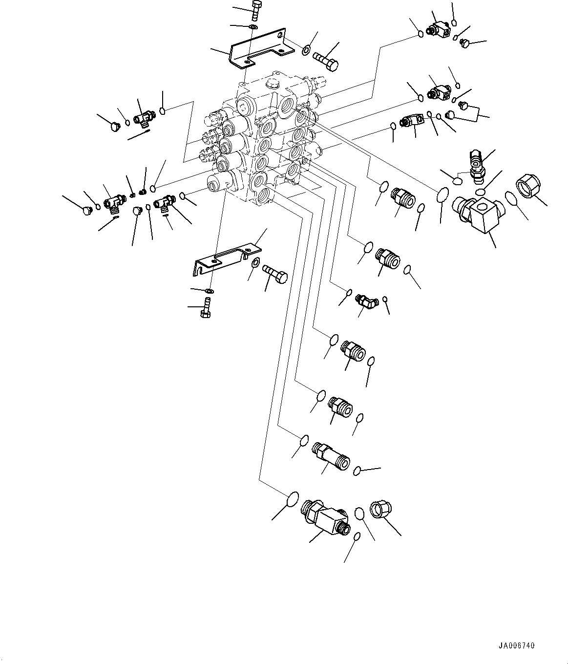 Wheel Loaders Komatsu / WA250-6 S/N 75053-UP(0000453c) / Hydraulic Control Valve, Control Valve Related Parts (#76072-)(H008004 : H0120-005003A)
