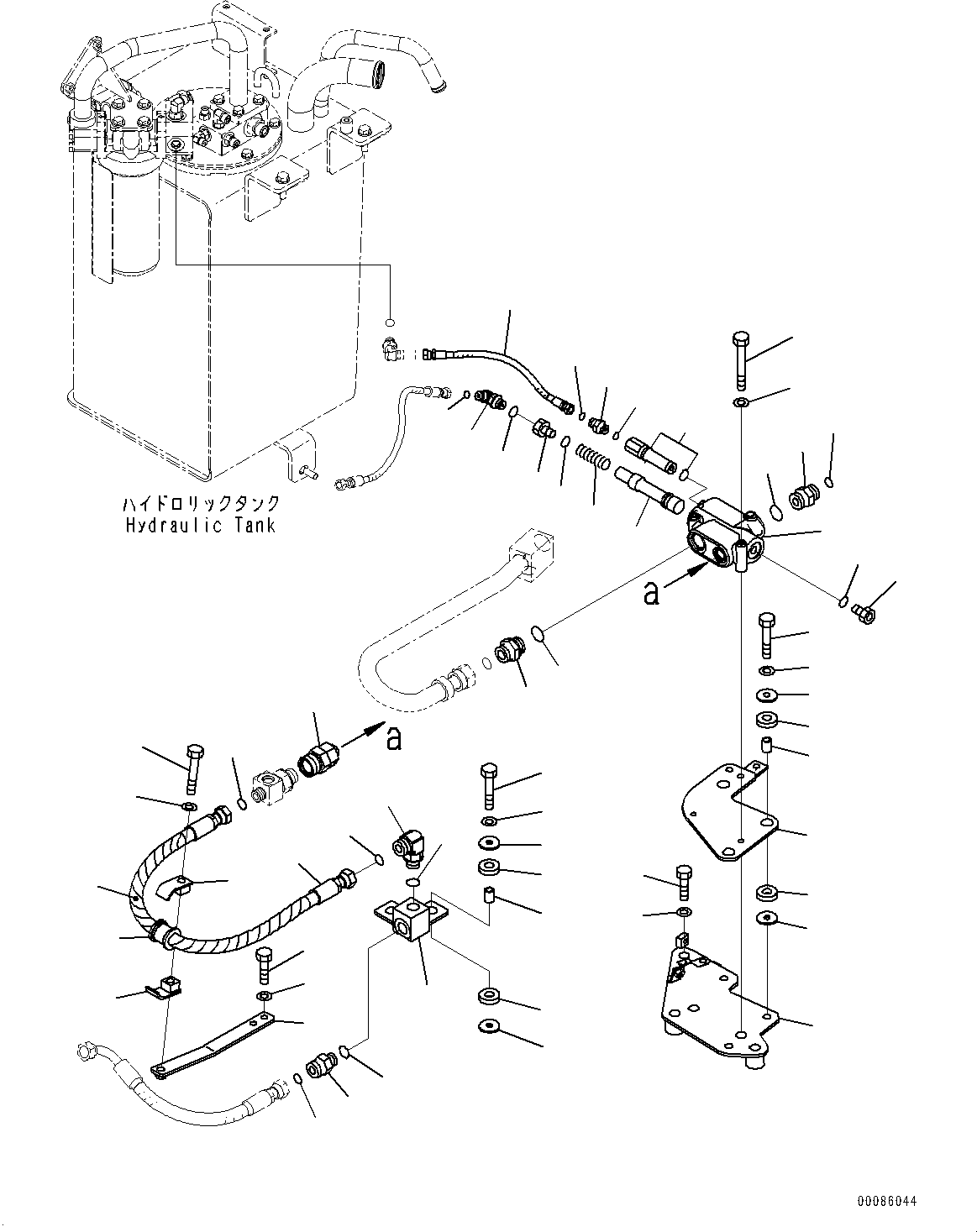 Wheel Loaders Komatsu / WA250-6 S/N 75053-UP(0000453c) / Steering Control Valve, Control Valve to Hydraulic Tank Piping (#75049-77255)(H010001 : H0122-002001)