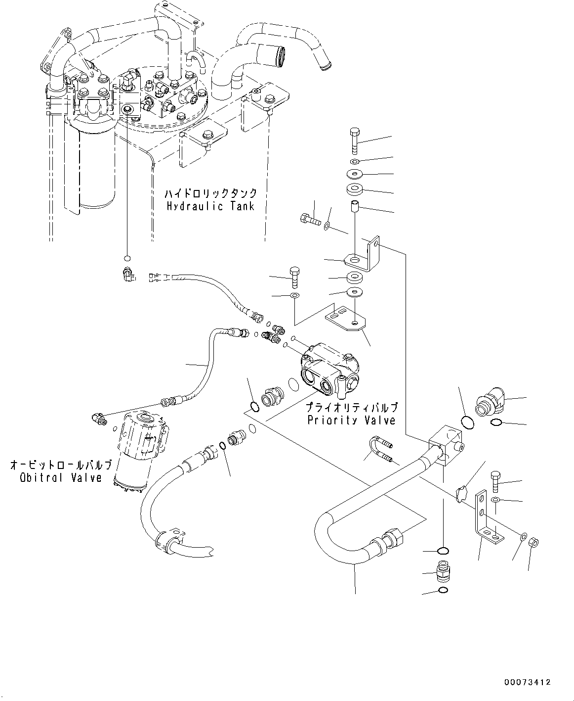 Wheel Loaders Komatsu / WA250-6 S/N 75053-UP(0000453c) / Steering Control Valve, Piping (#75049-)(H010003 : H0122-002002)