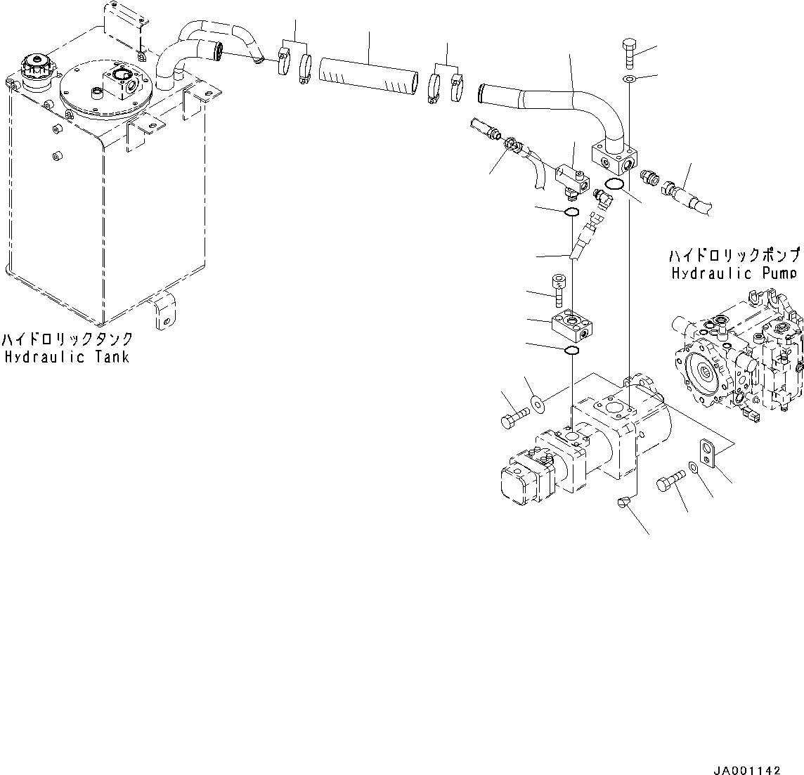 Wheel Loaders Komatsu / WA250-6 S/N 75053-UP(0000453c) / Hydraulic Oil Pump, Hydraulic Oil Pump Mounting (#75053-)(H012005 : H0210-001005)