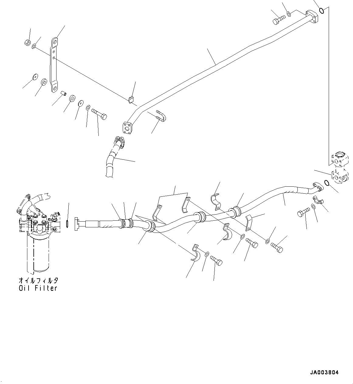 Wheel Loaders Komatsu / WA250-6 S/N 75053-UP(0000453c) / Hydraulic Piping, Filter Piping (#75710-)(H021008 : H4200-010006A)