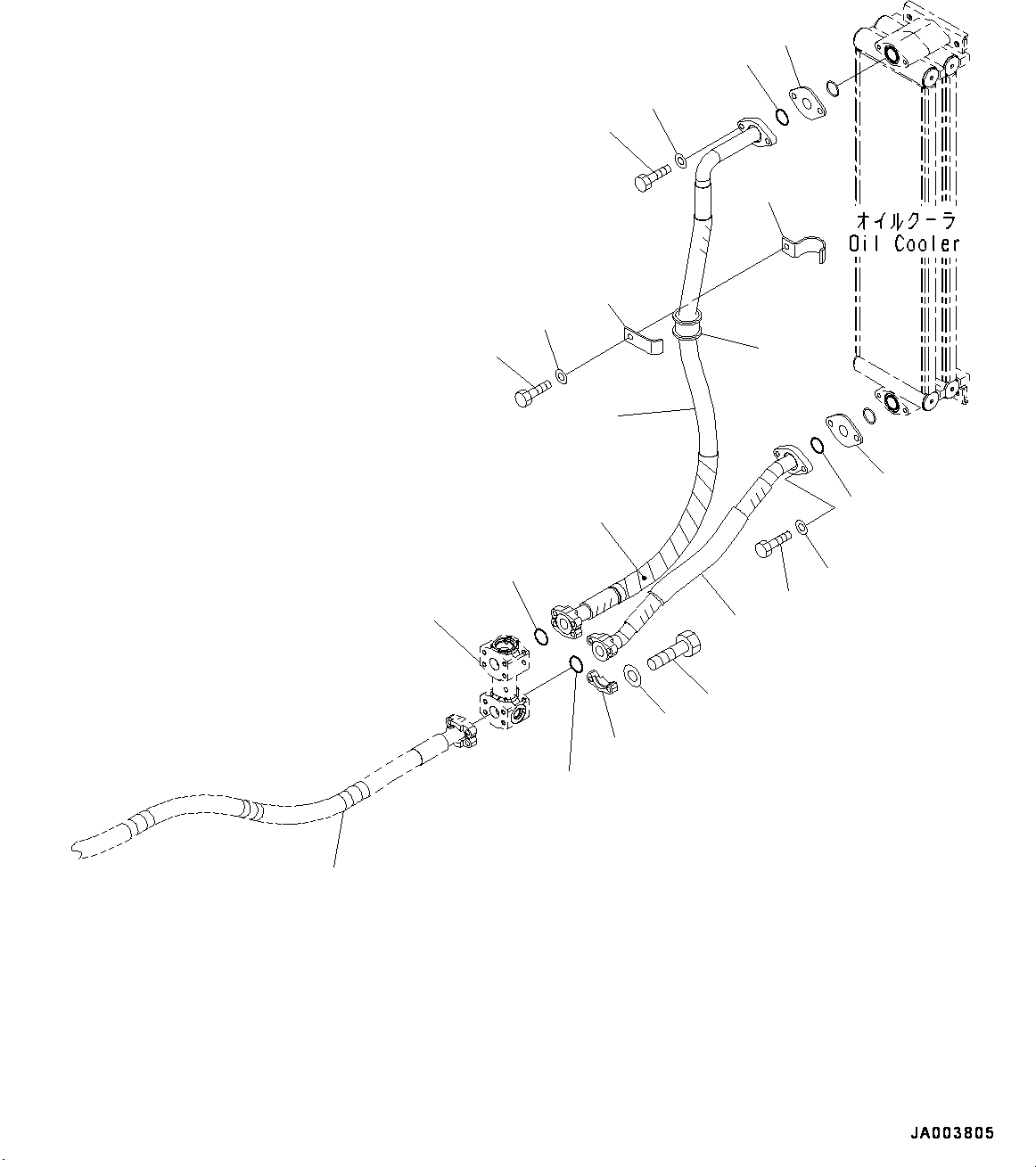 Wheel Loaders Komatsu / WA250-6 S/N 75053-UP(0000453c) / Hydraulic Piping, Oil Cooler Piping (#75710-)(H021011 : H4200-010008A)