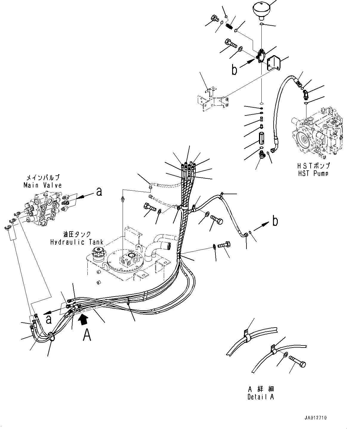 Wheel Loaders Komatsu / WA250-6 S/N 75053-UP(0000453c) / Hydraulic Piping, Work Equipment Control Proportional Pressure Control (PPC) Piping (2/2) (#77256-)(H021013 : H4200-010009A)