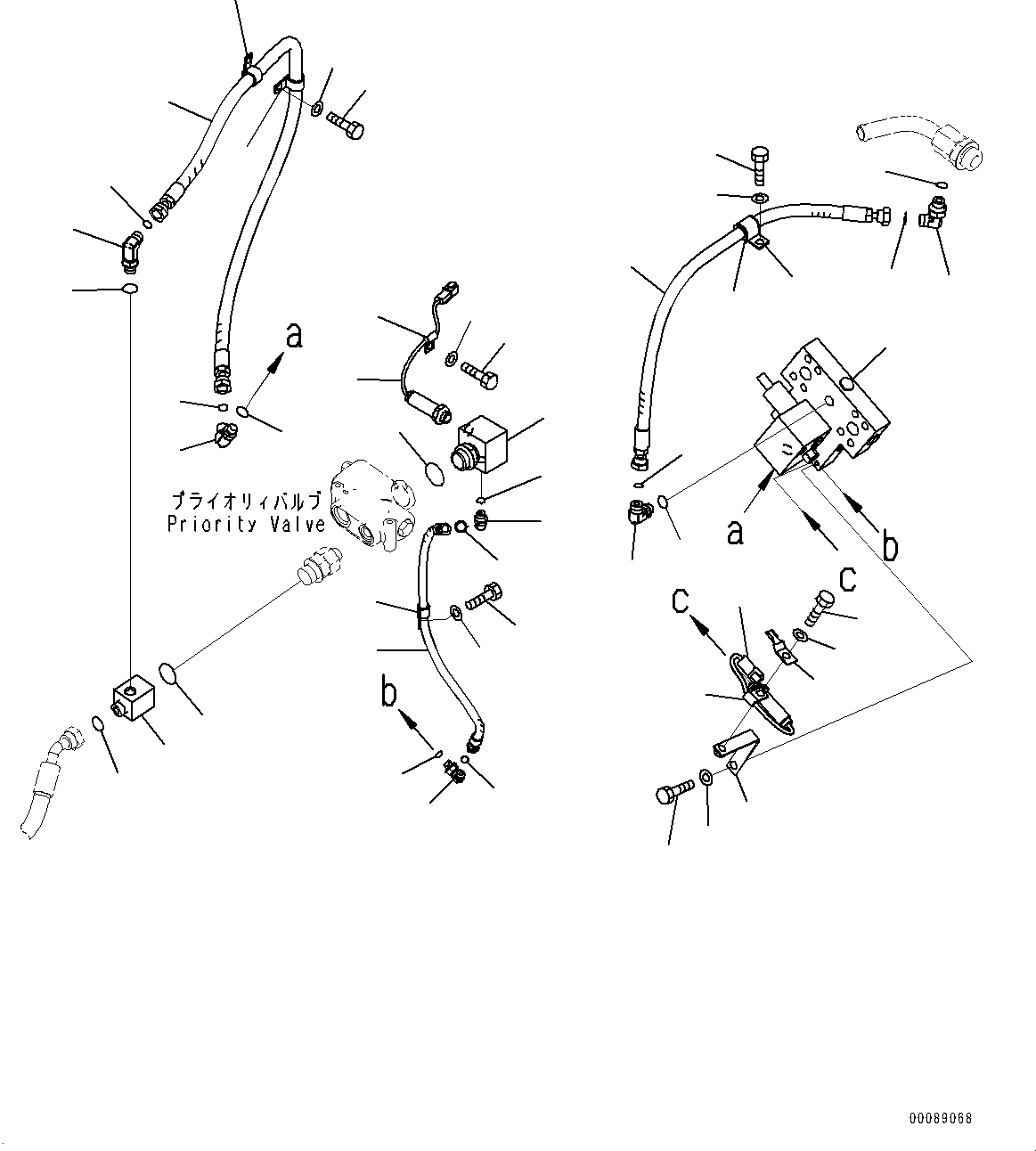 Wheel Loaders Komatsu / WA250-6 S/N 75053-UP(0000453c) / Emergency Steering Piping (#75693-)(H025001 : H4420-002001)