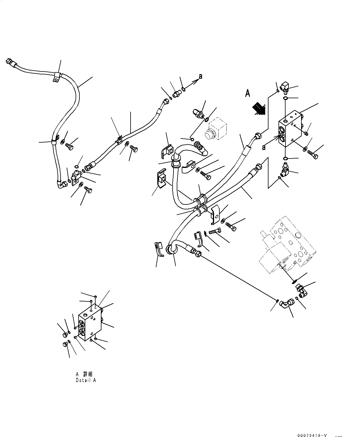 Wheel Loaders Komatsu / WA250-6 S/N 75053-UP(0000453c) / Emergency Steering Piping, Steering Relief Valve (#75136-77255)(H024004 : H4420-001002A)